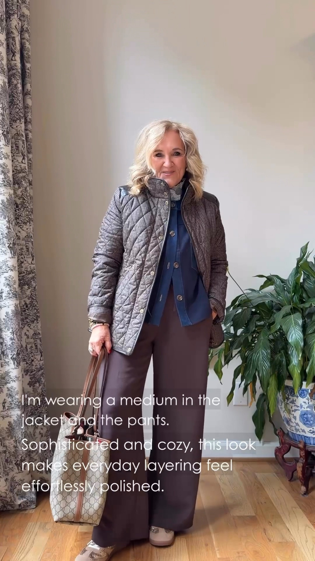 This quilted jacket makes everyday layering feel sophisticated and cozy. Paired with a denim button-front top and wide-leg brown pants, it’s an easy polished outfit with plenty of comfort. Wearing a medium in the jacket and pants.

💡 LTK MADE EASY
❤️ Heart = Support my posts!
🔖 Save = Get sale & restock alerts
📋 Lists = Keep favorites organized
📲 Share = Send lists and products to a friend. Hello, Christmas List!
💬 Comment = Ask me anything about what I'm wearing.:-)

#LTKootd #LTKTravel #LTKOver40