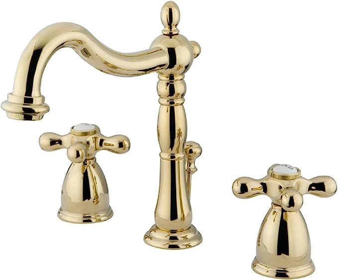 Kingston Brass KB1972AX Heritage Widespread Lavatory Faucet, Polished Brass, 8-Inch Adjustable Ce... | Amazon (US)