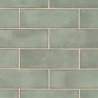 Santa Fe Green 3.93 in. x 11.96 in. Polished Ceramic Wall Tile (10.76 sq. ft./Case) | The Home Depot