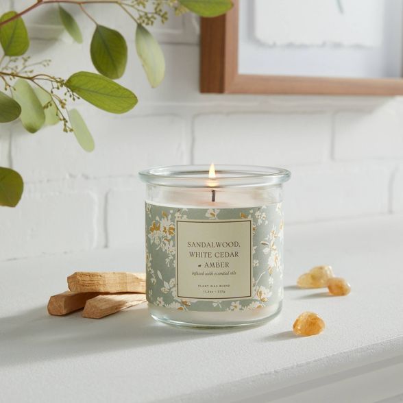 Lidded Jar Candle Sandalwood White Cedar & Amber - Threshold™ | Target
