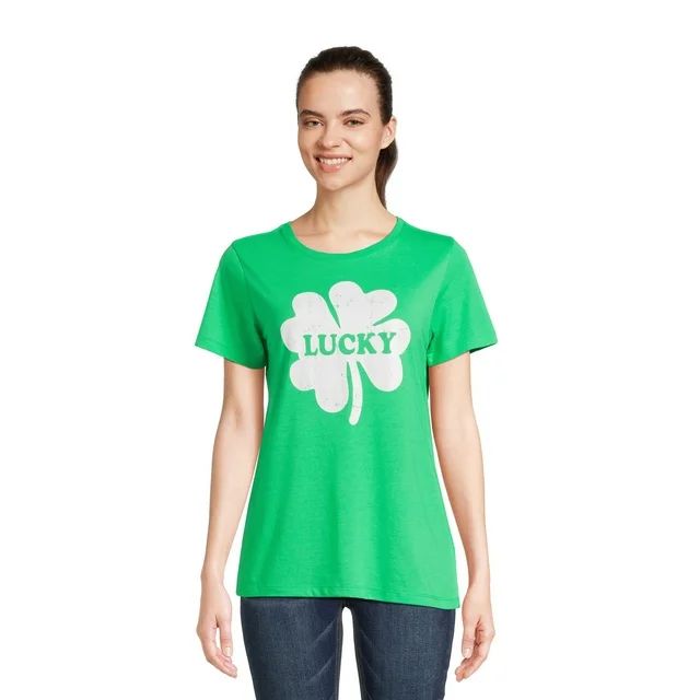 St. Patrick's Women's Lucky Clover Graphic T-Shirt, from Way to Celebrate, Sizes S-3XL | Walmart (US)