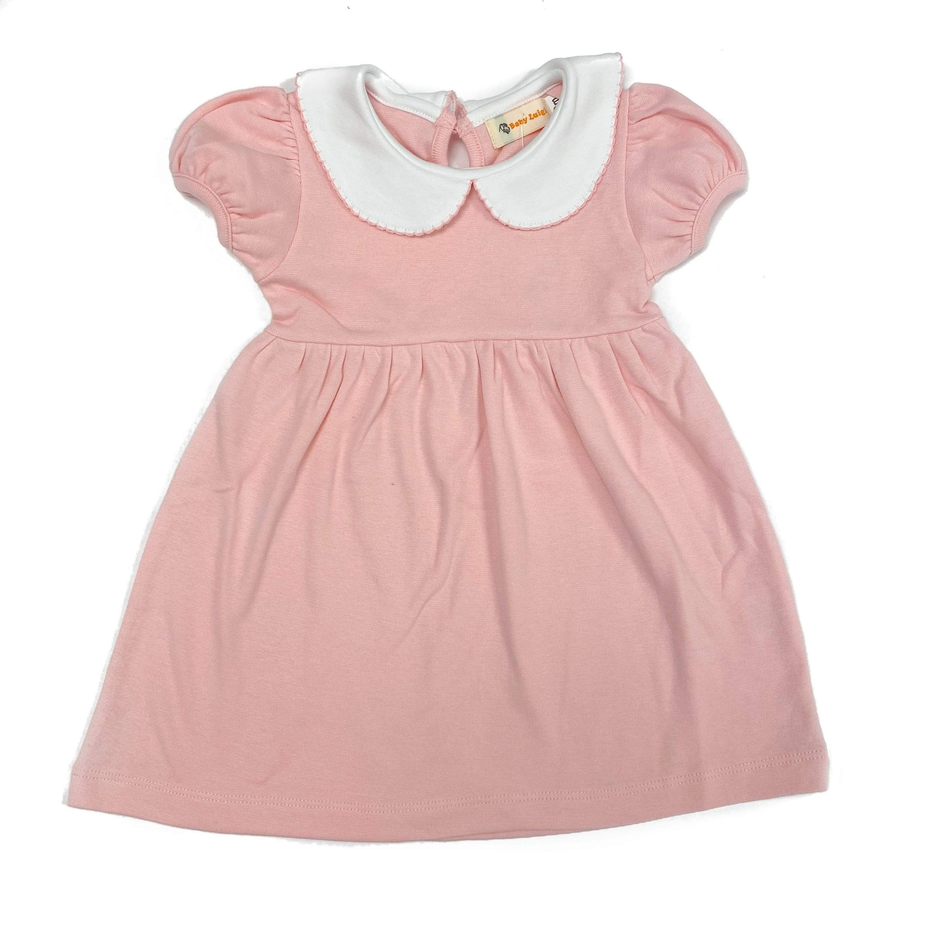 Short Sleeve Fall Picot Dress in Light Pink | Ellifox