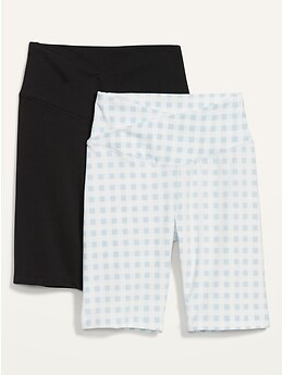 Extra High-Waisted PowerChill Crossover Compression Biker Shorts for Women 2-Pack -- 8-inch inseam | Old Navy (US)
