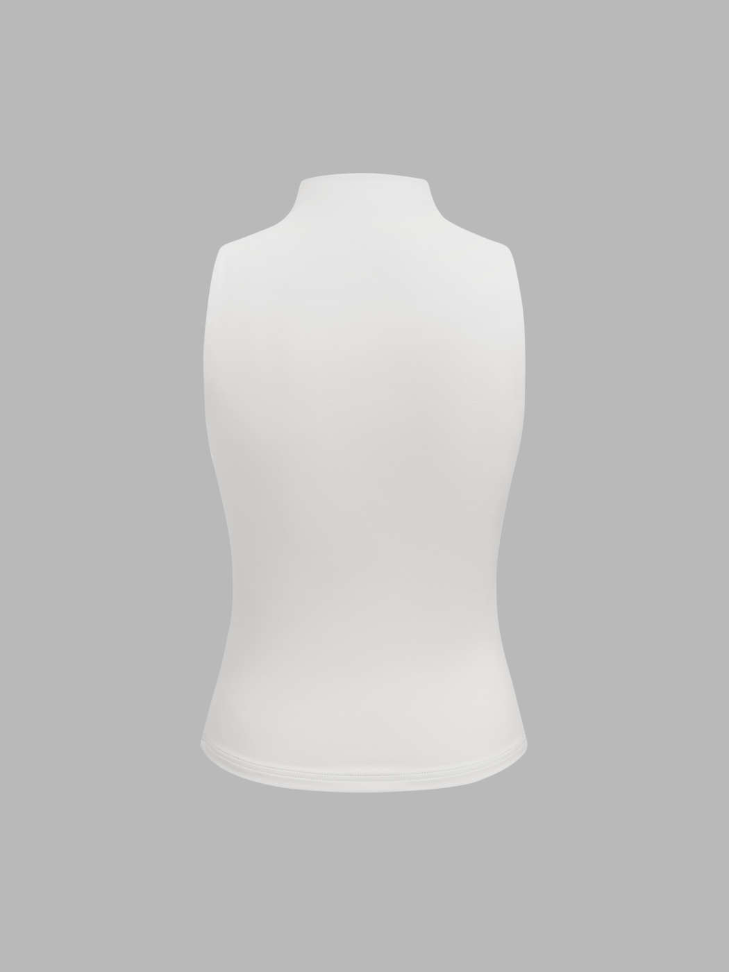 Strickstoff Kontur Doppellagiges Rollkragen Ärmelloses Top in Unifarben | Cider