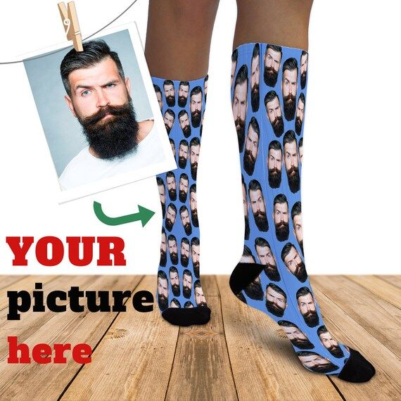 Custom Face Socks Knee High Photo Socks Personalize Socks Picture Socks Personalized Socks For Me... | Etsy (US)