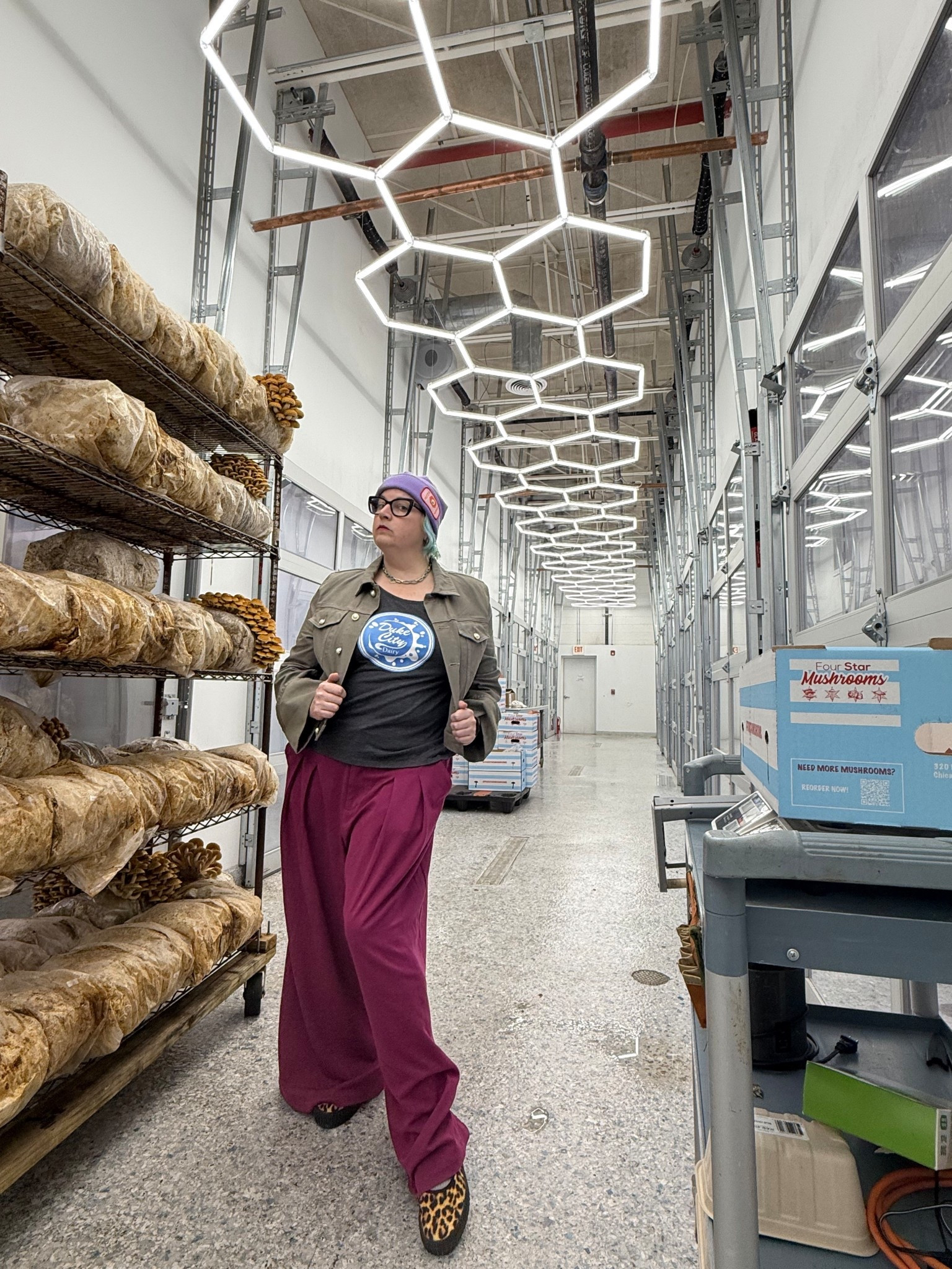 My job is probably stranger than yours.  Visiting an urban mushroom farm while wearing a shirt with a nod to Pluribus...

#LTKootd #LTKdayinmylife #LTKOver40