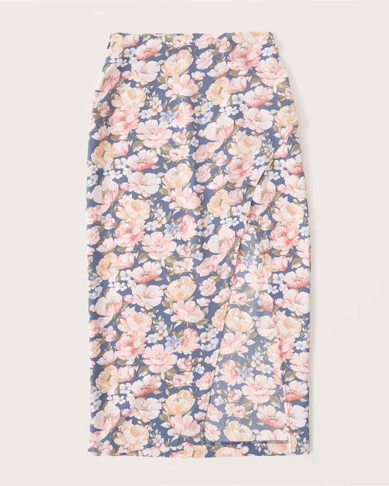 Wrap Midi Skirt | Abercrombie & Fitch (US)