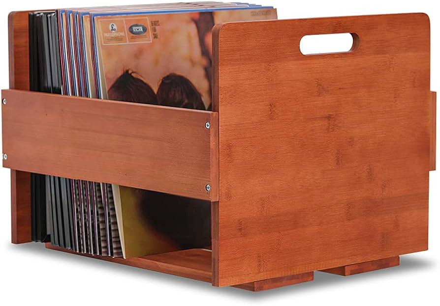 Vinyl Record Storage Record Crate - Storage Crate Box for LP |Album| Records - Bamboo vinyl recor... | Amazon (CA)