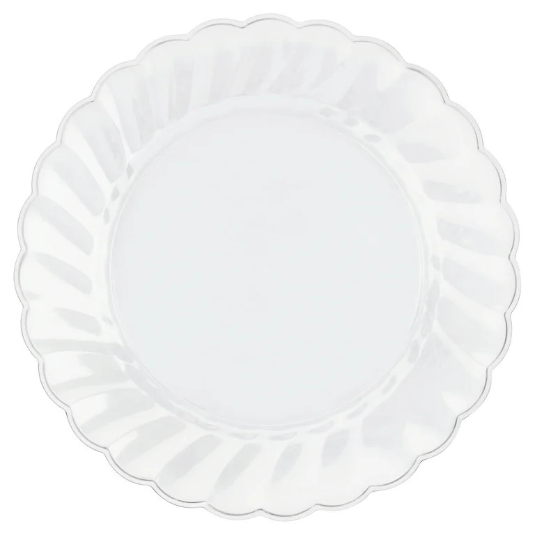 Way to Celebrate 7.5 inch Clear Plastic Plates, Ruffled Edge, 10 Ct. | Walmart (US)
