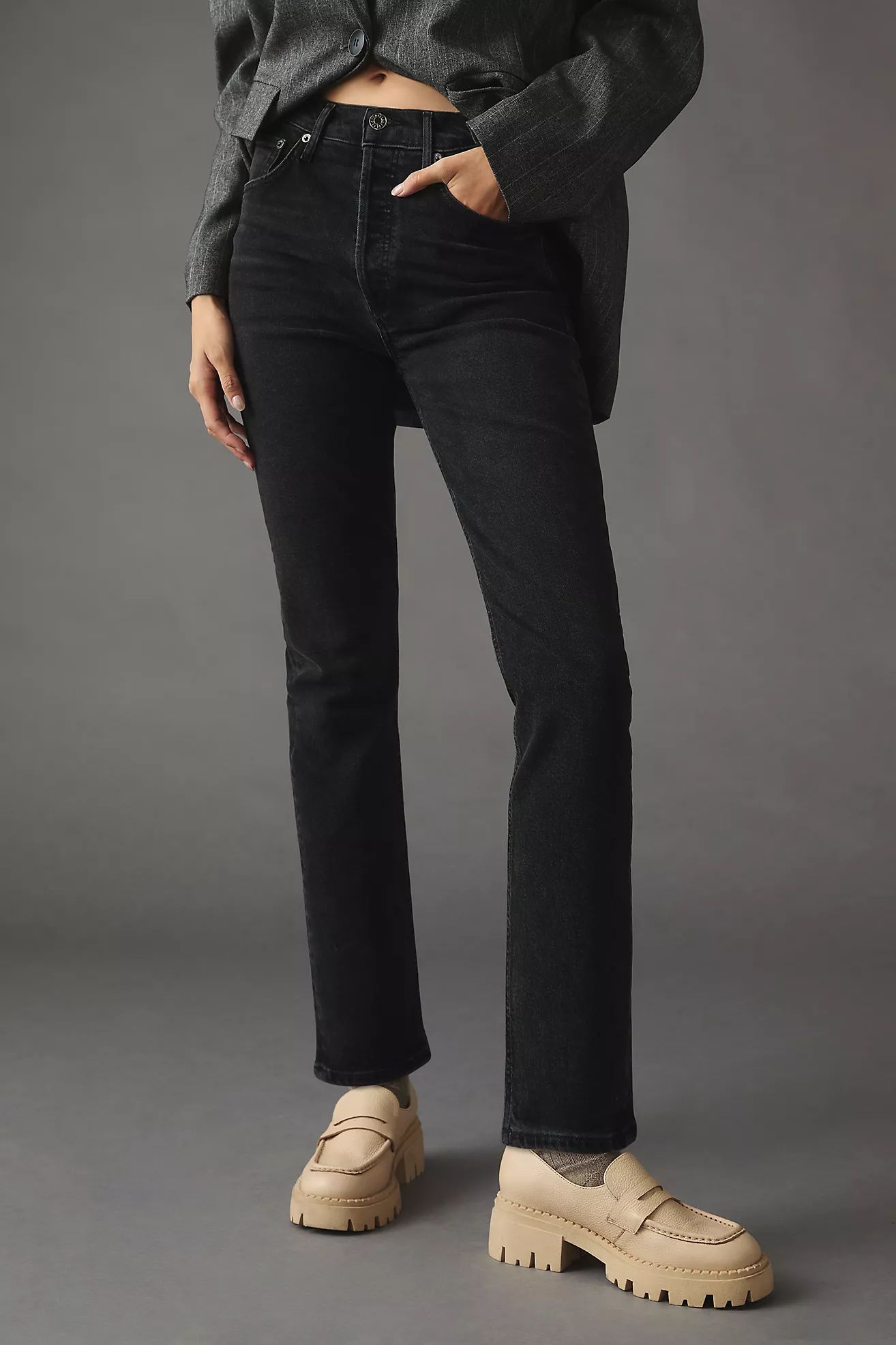 AGOLDE Riley High-Rise Straight Crop Jeans | Anthropologie (US)