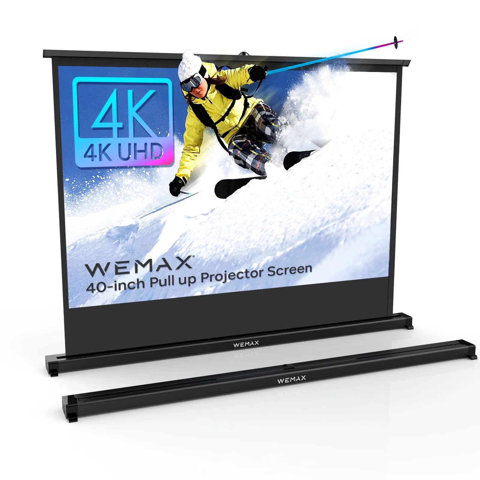WEMAX 40" Inch Portable Projector Screen, 4K 16:9 Floor Free-Standing Pull Up Outdoor Tabletop Mo... | Walmart (US)