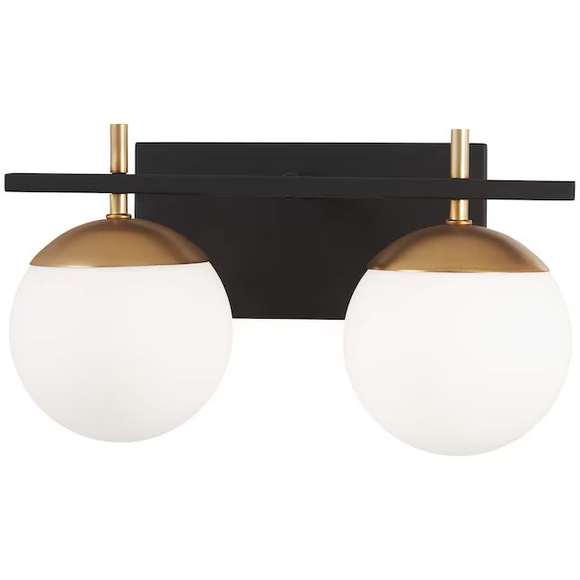 George Kovacs Alluria 15-in 2-Light Weathered Black with Autumn Gold Modern/Contemporary Vanity L... | Lowe's