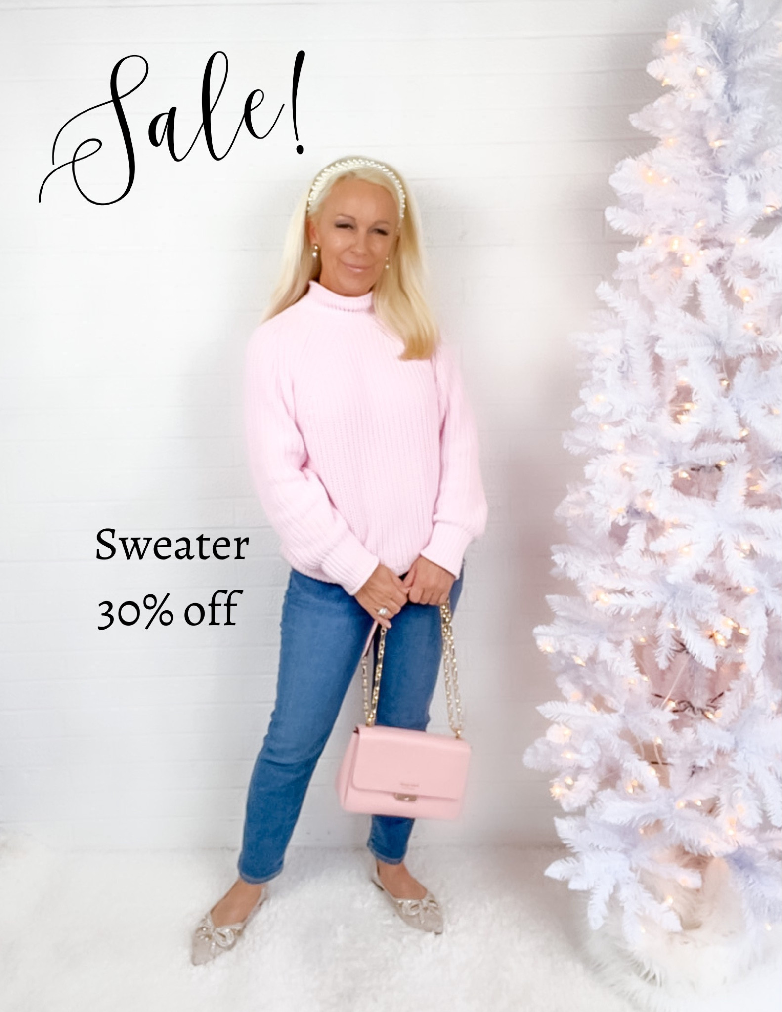 Pink roll neck sweater is 30% off!

#LTKSale #LTKshoecrush #LTKSeasonal