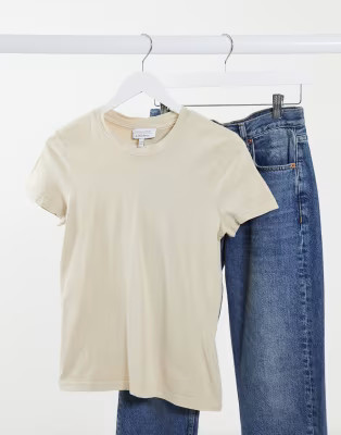 & Other Stories organic cotton crew neck t-shirt in beige | ASOS (Global)