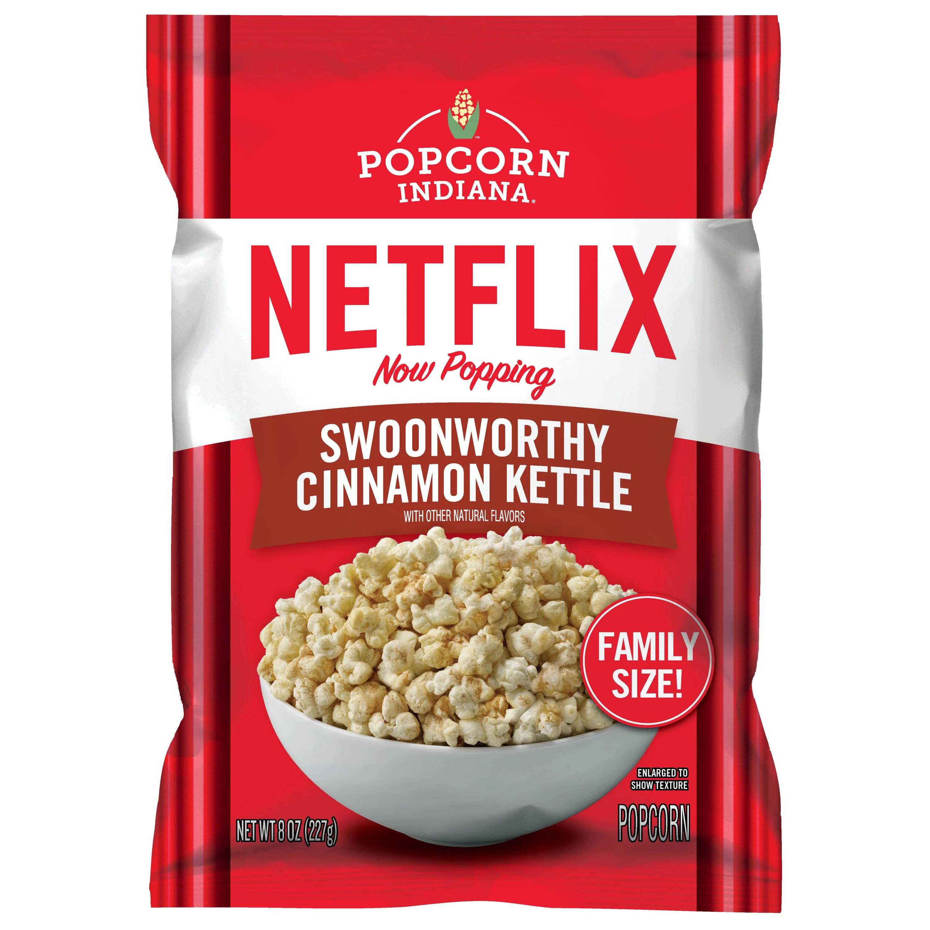 Popcorn Indiana Netflix Now Popping Swoonworthy Cinnamon Kettle Corn, 8 oz, Bag | Walmart (US)