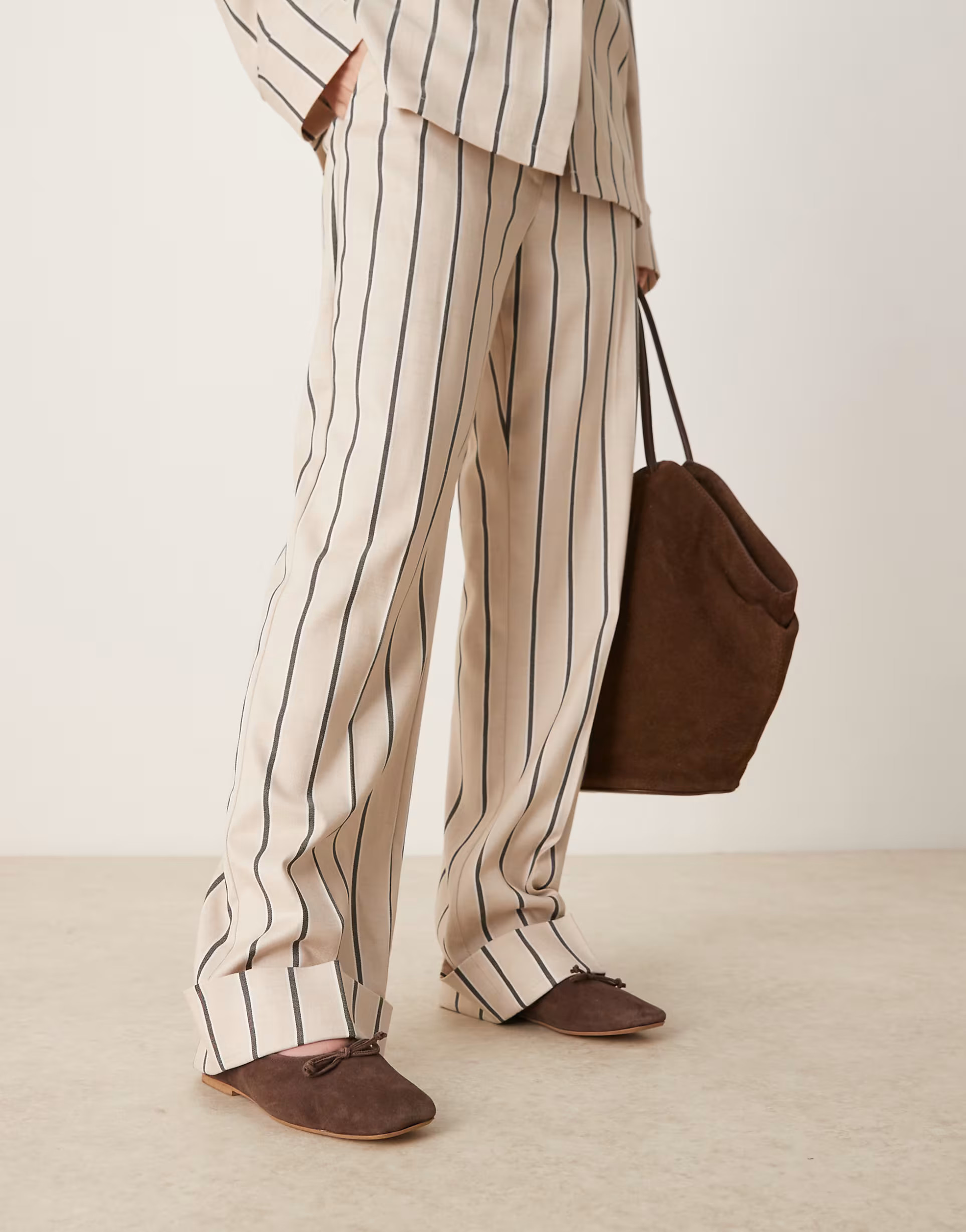 ASOS DESIGN Landmark suede high-vamp ballets in brown | ASOS | ASOS (Global)