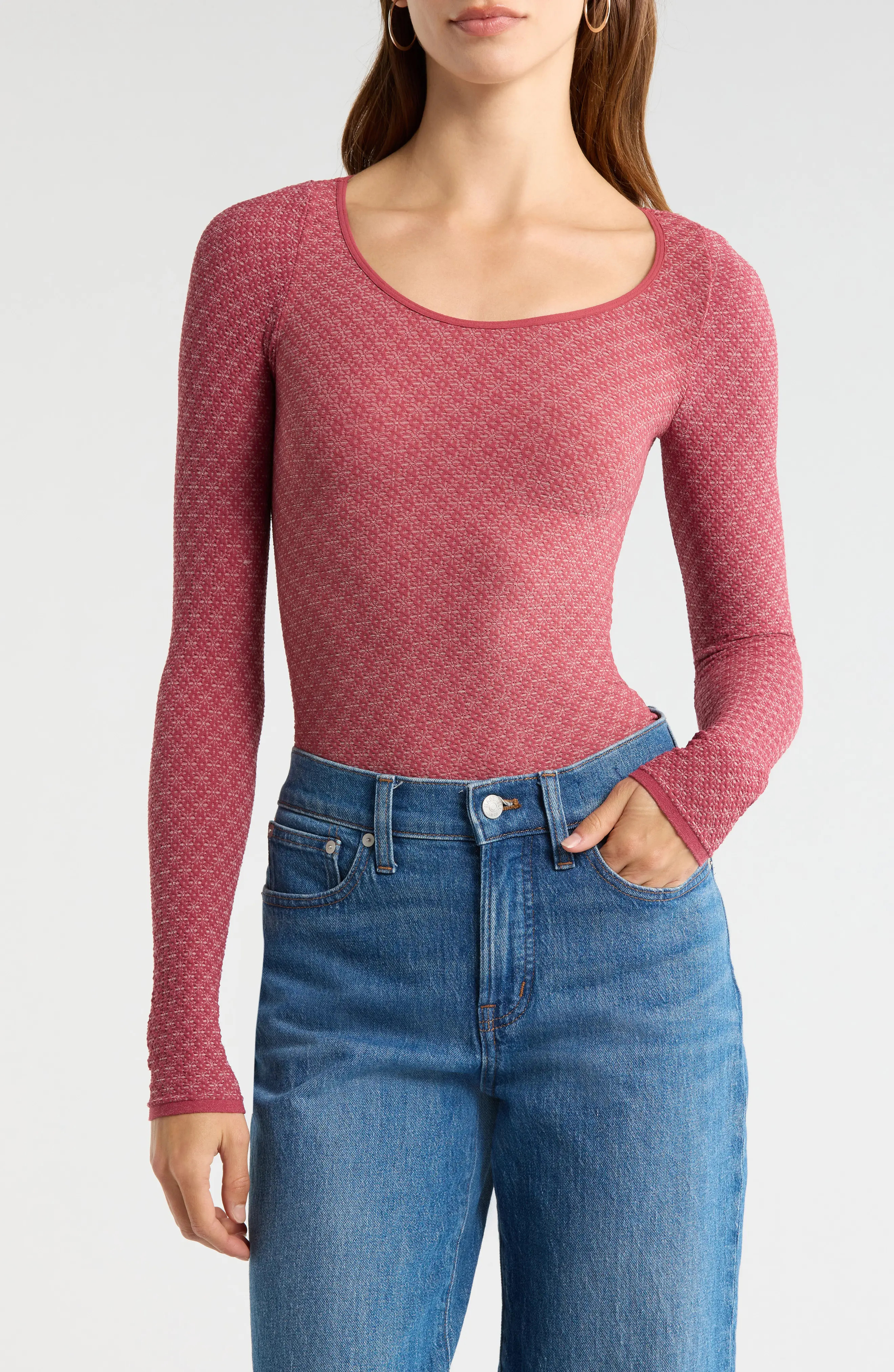 Free People Love Letter Long Sleeve Top in Salsa at Nordstrom, Size Medium | Nordstrom