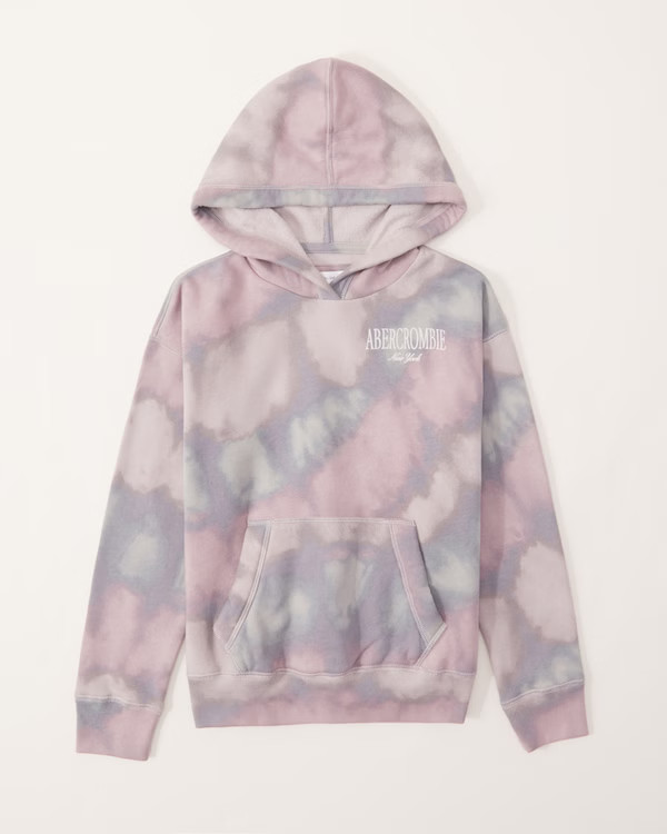 girls tie-dye embroidered logo hoodie | girls new arrivals | Abercrombie.com | Abercrombie & Fitch (US)