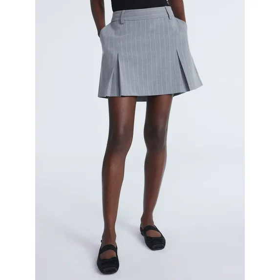 Scoop Women’s Pinstripe Pleated Mini Skirt, Sizes 0-20 | Walmart (US)