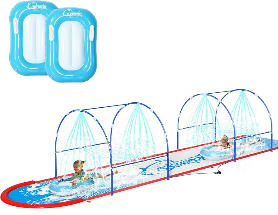 23FT Lawn Water Slide with Dual Metal Frame & Independent Sprinkler System, Backyard Water Slide ... | Amazon (US)