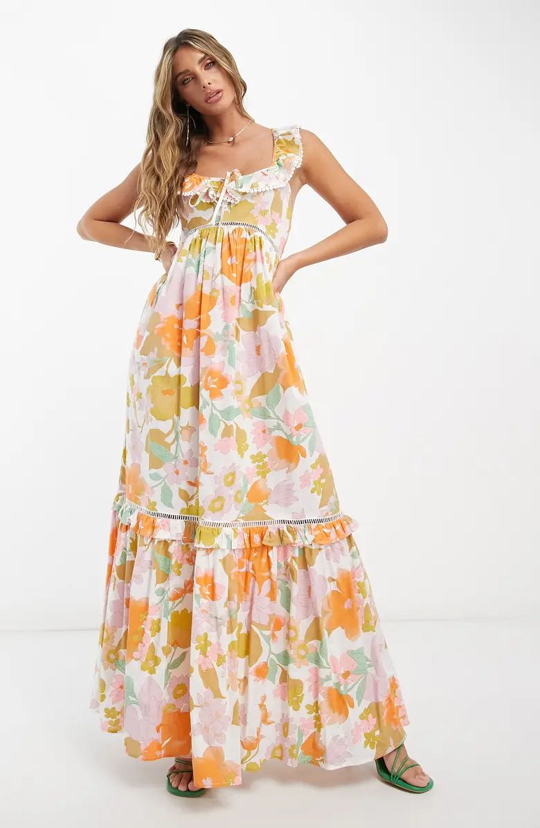 ASOS DESIGN Floral Ruffle Maxi Dress | Nordstrom | Nordstrom