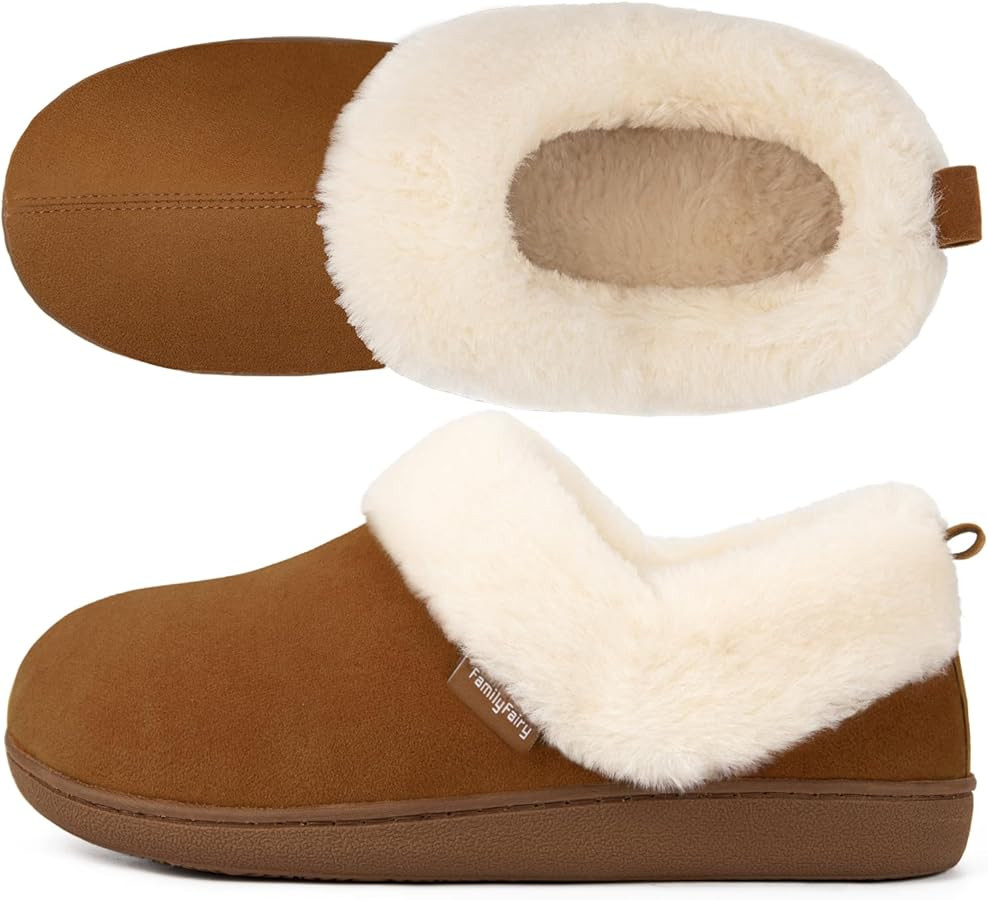 FamilyFairy Women Memory Foam Bootie Slippers, Warm Cozy Micro Suede Slipper Boots with Fuzzy Plu... | Amazon (US)