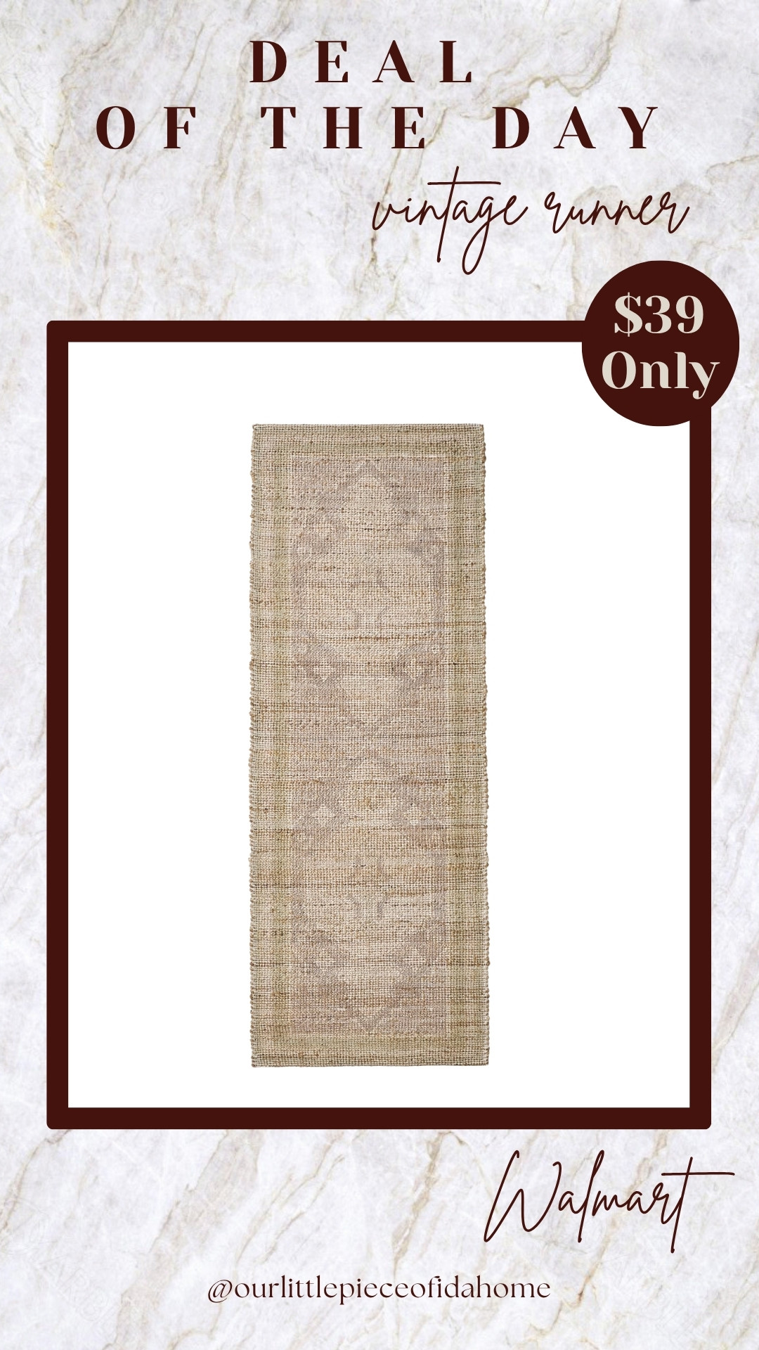 I’ve been loving vintage-style runners lately, and this one looks far more expensive than the price. The neutral pattern adds warmth and texture without overpowering a space.

I would use this in a kitchen, laundry room, or hallway for that soft lived-in look that still feels clean and elevated.
@Walmart 

 #LTKU #LTKHome #LTKSaleAlert