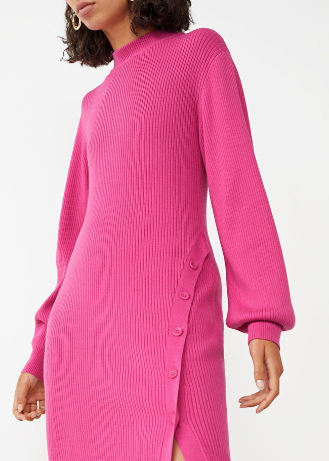 Buttoned Rib Knit Dress | & Other Stories US