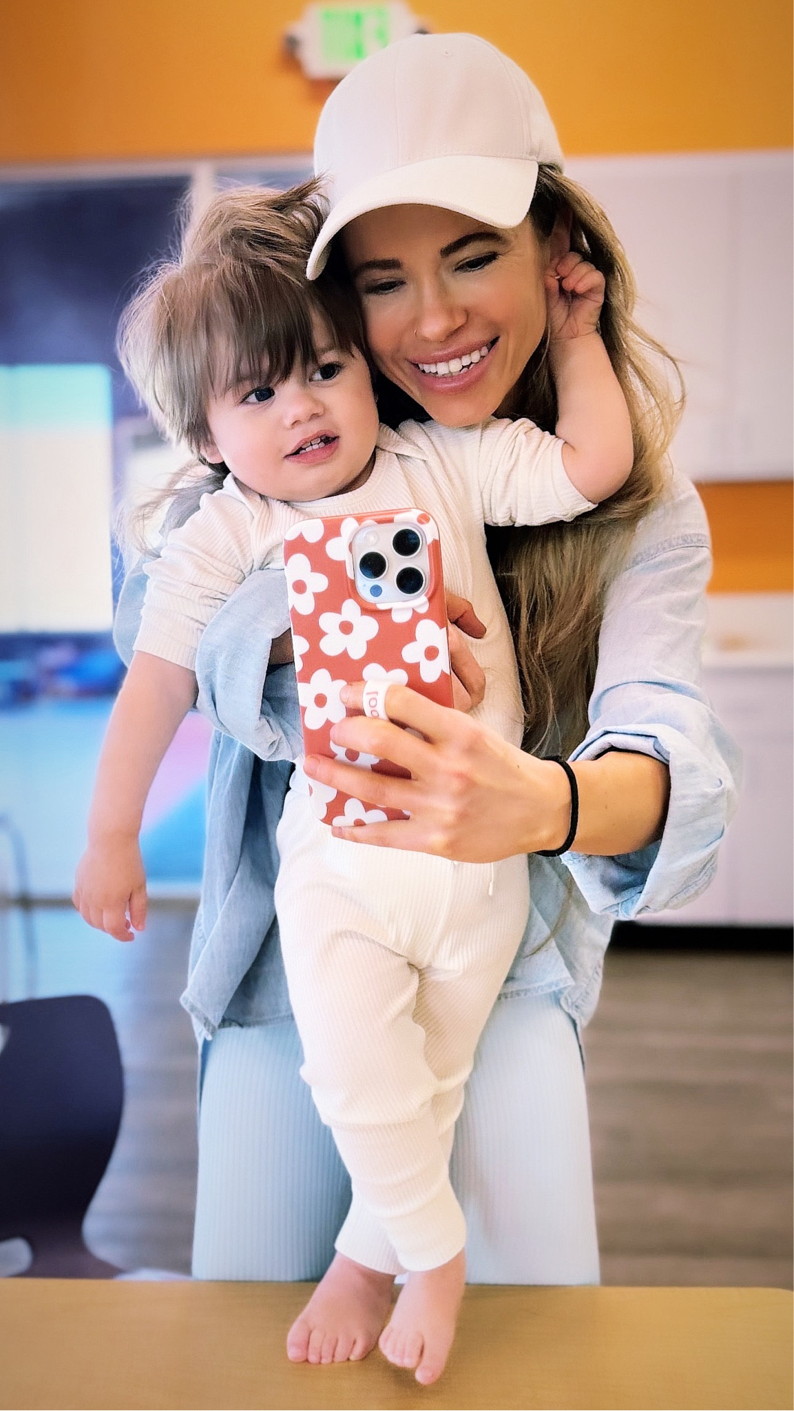 Mommy & me: blue and white 🩵🤍 Im wearing a blue ribbed gym set from target with a denim shirt from gap. P is wearing a white ribbed set from gap.

#LTKSpringSale #LTKkids #LTKfamily