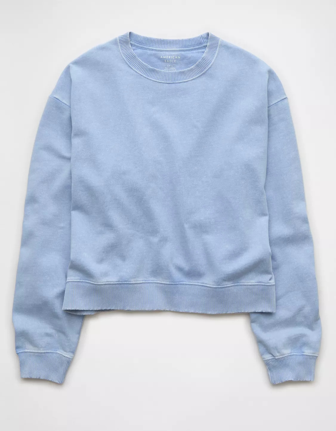 AE Cropped Crew Neck Pullover Sweatshirt | American Eagle Outfitters (US & CA)