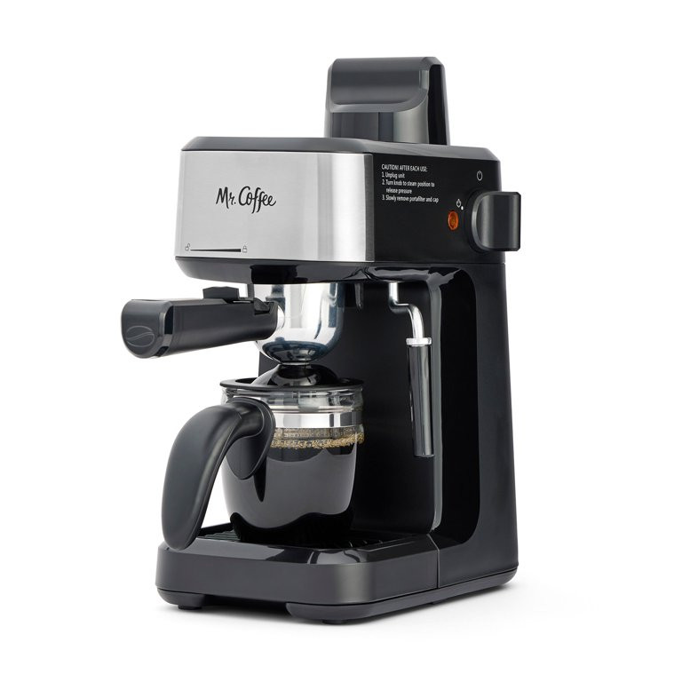 Mr. Coffee® 4-Shot Steam Espresso Machine, Cappuccino Maker, and Latte Maker with Glass Carafe | Walmart (US)