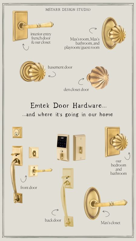 The Emtek door hardware going in our house. 

Brass hardware, antique hardware, vintage hardware, door knobs, door levers, Wayfair, Amazon, home decor  

#LTKhome #LTKFind