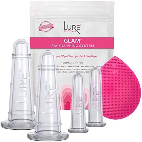 Lure Essentials GLAM Face Cupping Set Facial Set with Silicone Brush | Anti-Aging Face Lift Cuppi... | Amazon (US)