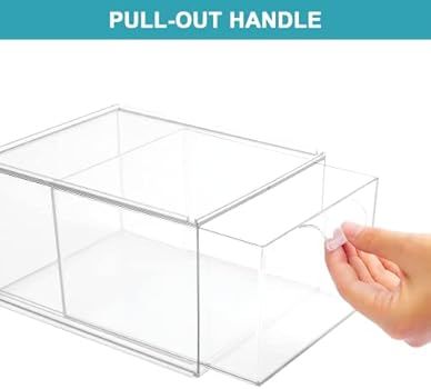 2 Pack Stackable Makeup Organizer Storage Drawers, Vtopmart Acrylic Bathroom Organizers，Clear P... | Amazon (US)