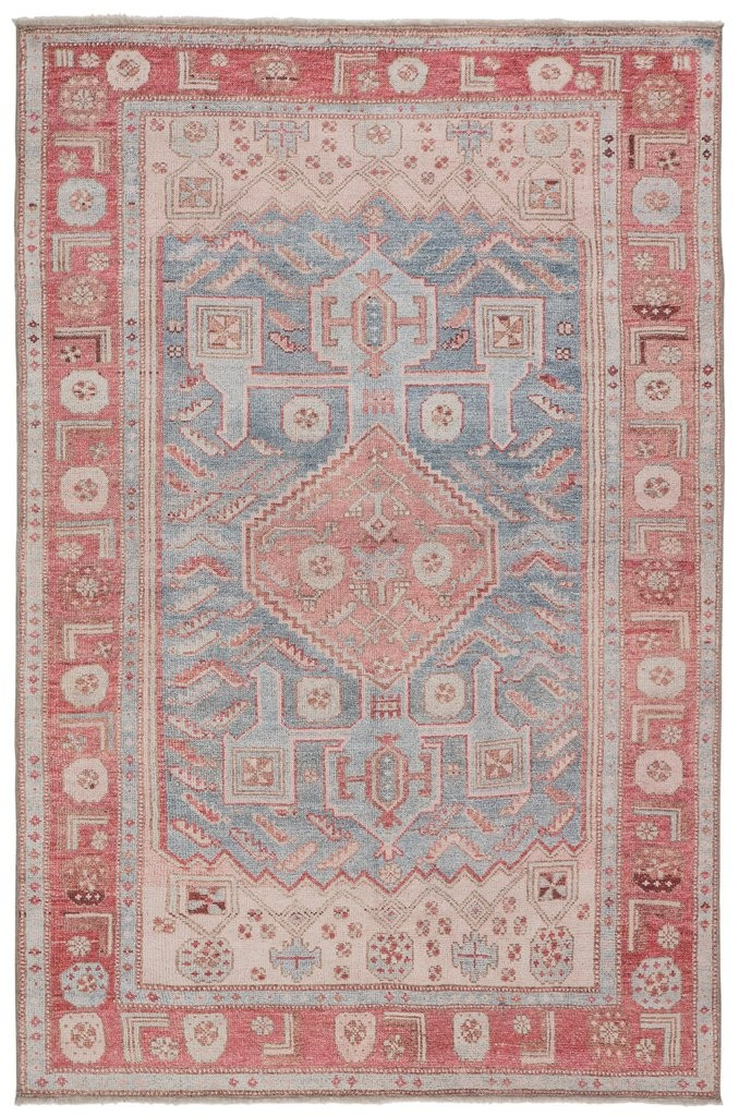 Fiddler Medallion Pink & Blue Rug | Burke Decor