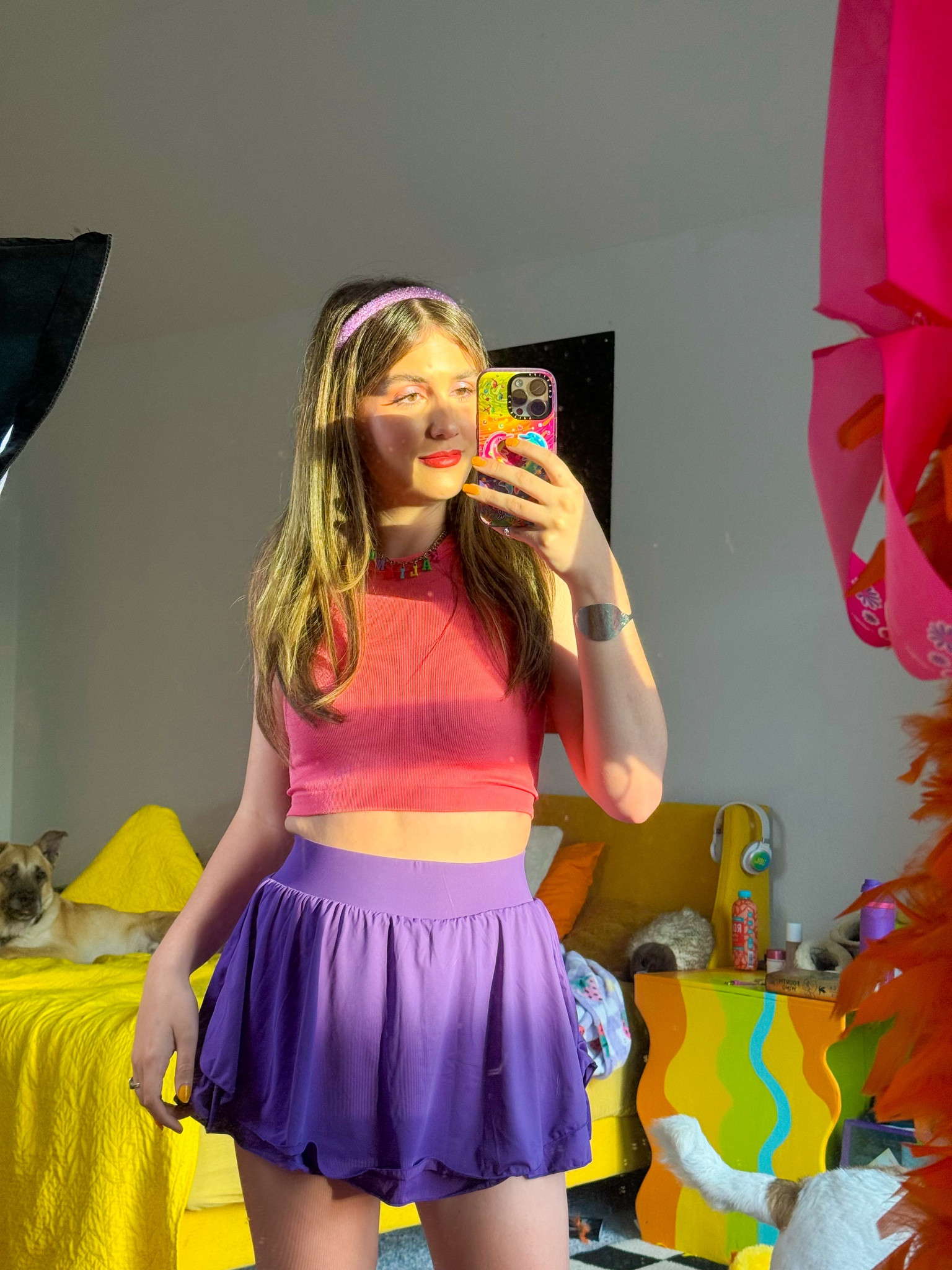Skorts in all different colors!!🌈💜 I love casual & colorful outfits- and skorts are the best place to start!!✨ I’m 5’7 wearing a size small!!💜💜💜