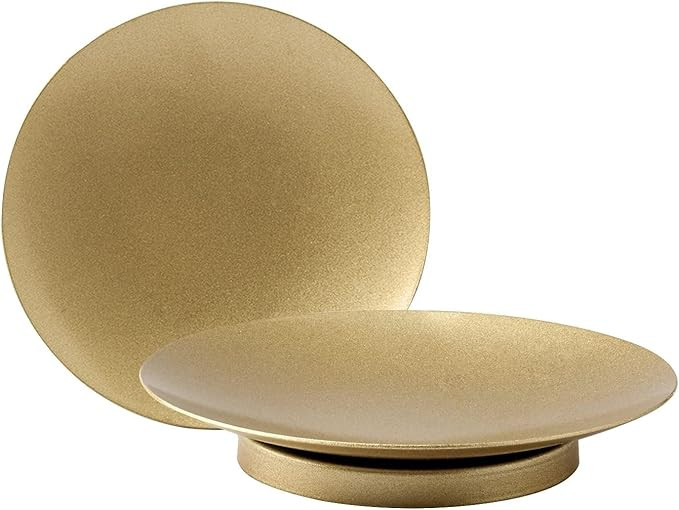Gold Candle Plate for Pillar Candles - Iron Holders, Small Decorative Stand, Dish, Retro Candle H... | Amazon (US)