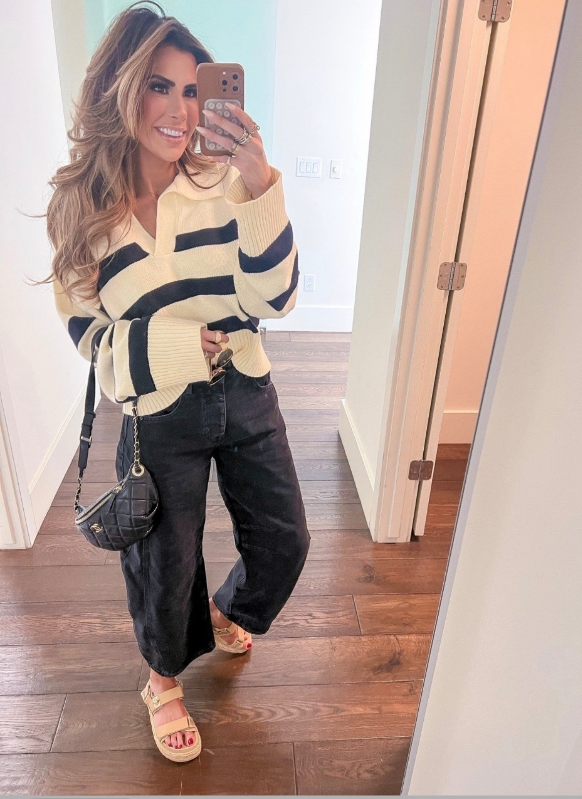 Wearing a size small in sweater and 25 in jeans. 

spring fashion, casual outfit, dinner outfit idea, black jeans, free people jeans, barrel jeans, Chanel bag, Steve Madden, platform sandals, date night outfits, Emily ann Gemma 

#LTKootd #LTKSeasonal #LTKdayinmylife