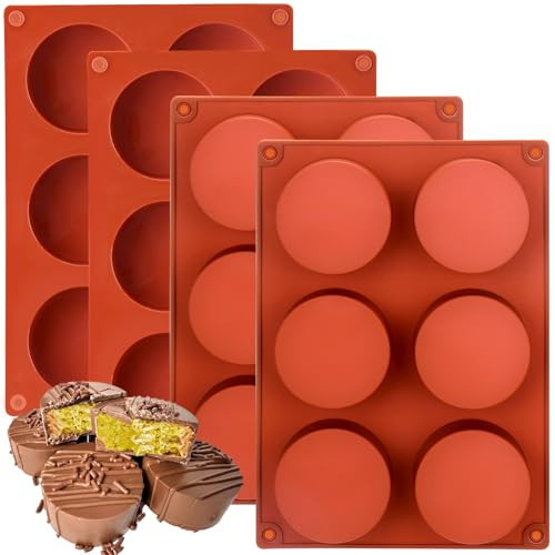 Palksky 4PCS Round Chocolate Mold for Dubai Chocolate Bar Filling Pistachio Cream Butter,Cylinder Thick Chocolate Bar Mold Deep for Knafeh Stuffed Bar | Amazon (US)