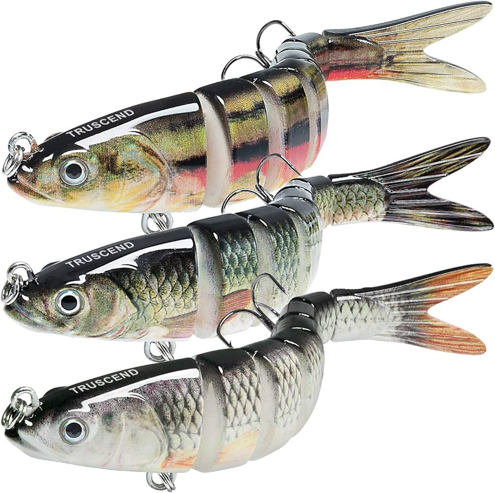 TRUSCEND Fishing Lures for Freshwater and Saltwater, Lifelike Swimbait for Bass Trout Crappie, Sl... | Amazon (US)