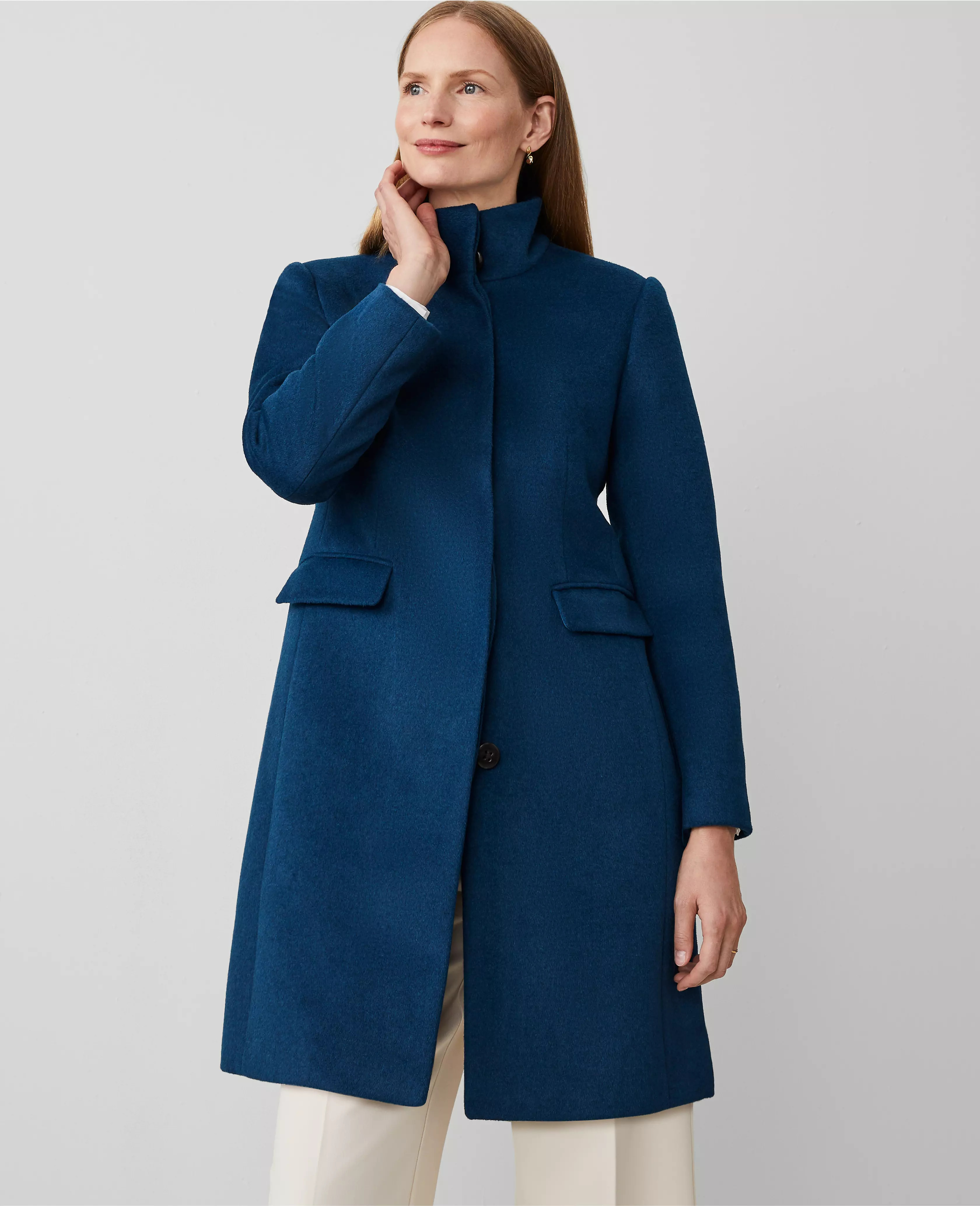 Funnel Neck Tailored Coat | Ann Taylor (US)