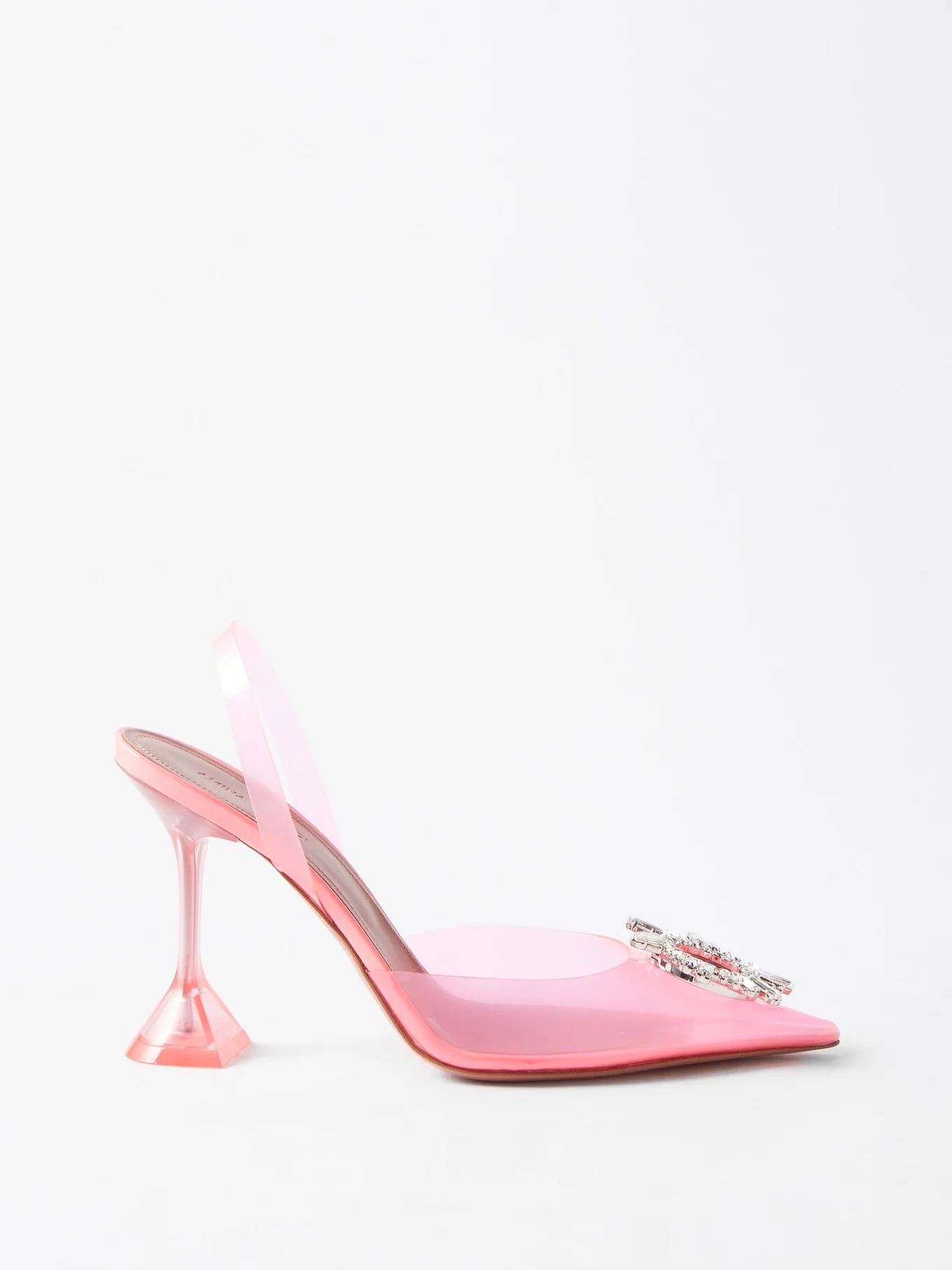 Begum 95 crystal-embellished PVC slingback pumps | Amina Muaddi | Matches (US)