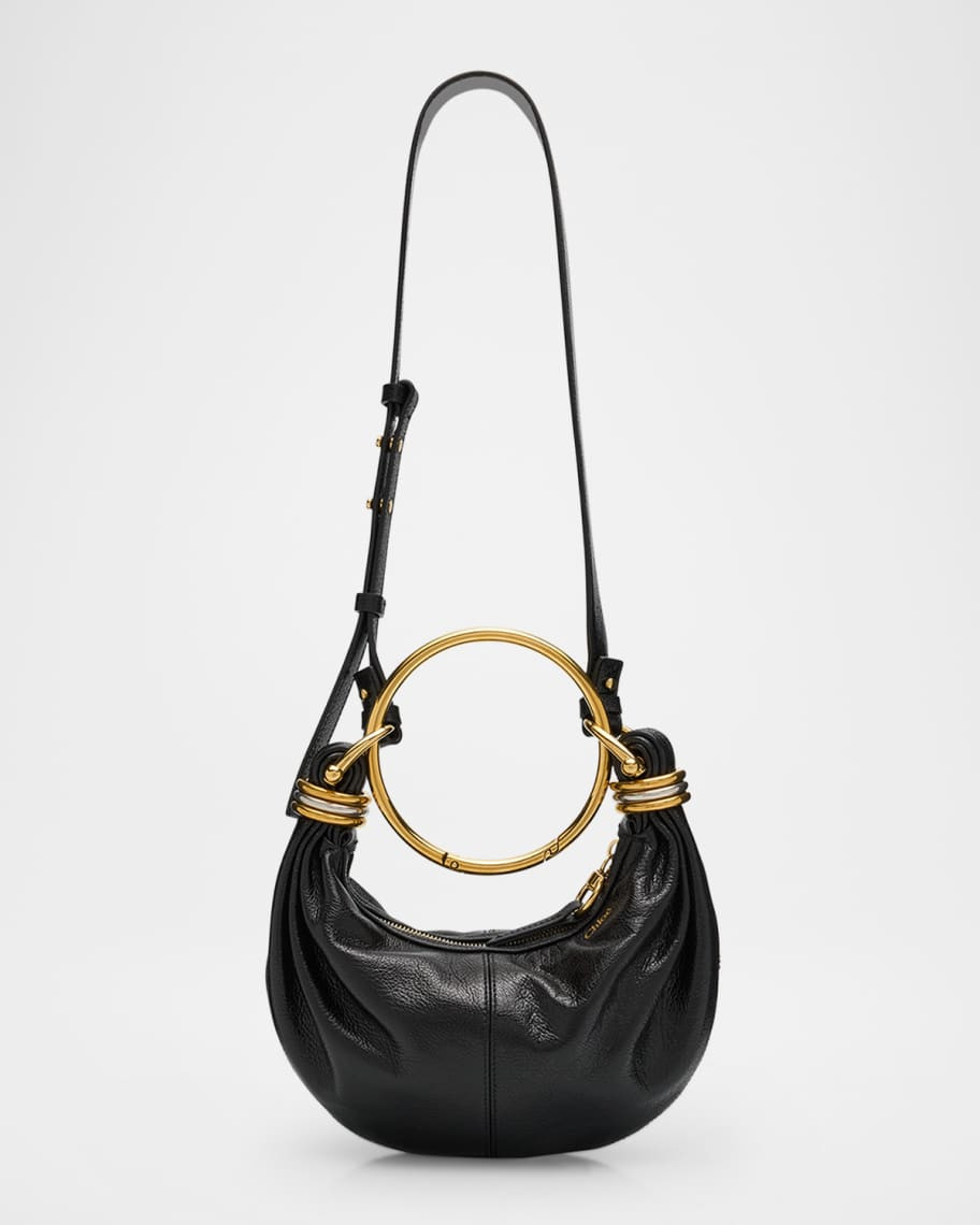Chloe Mini Bracelet Grained Leather Shoulder Bag | Neiman Marcus