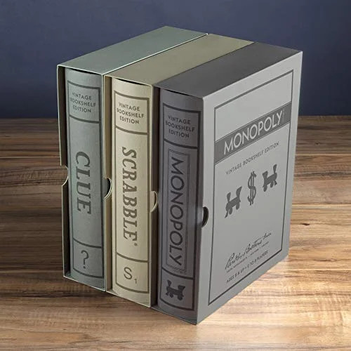 Scrabble, Monopoly, and Clue Vintage Board Game Bookshelf Collection | Walmart (US)