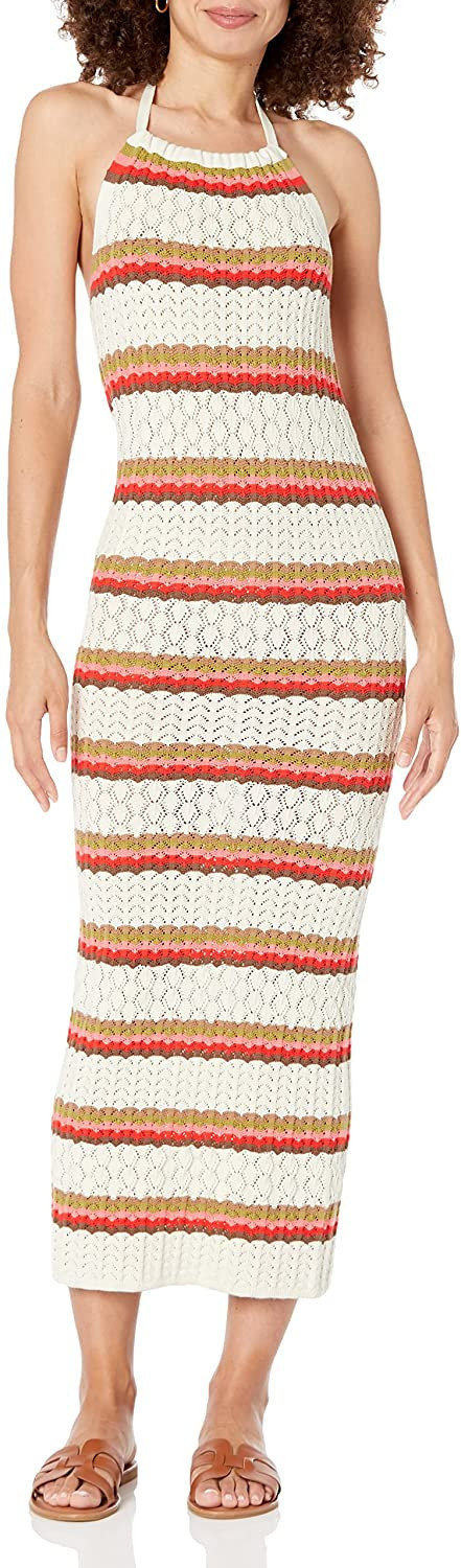 The Drop Women's Jayla Sleeveless Crochet Halter Midi Dress | Amazon (US)