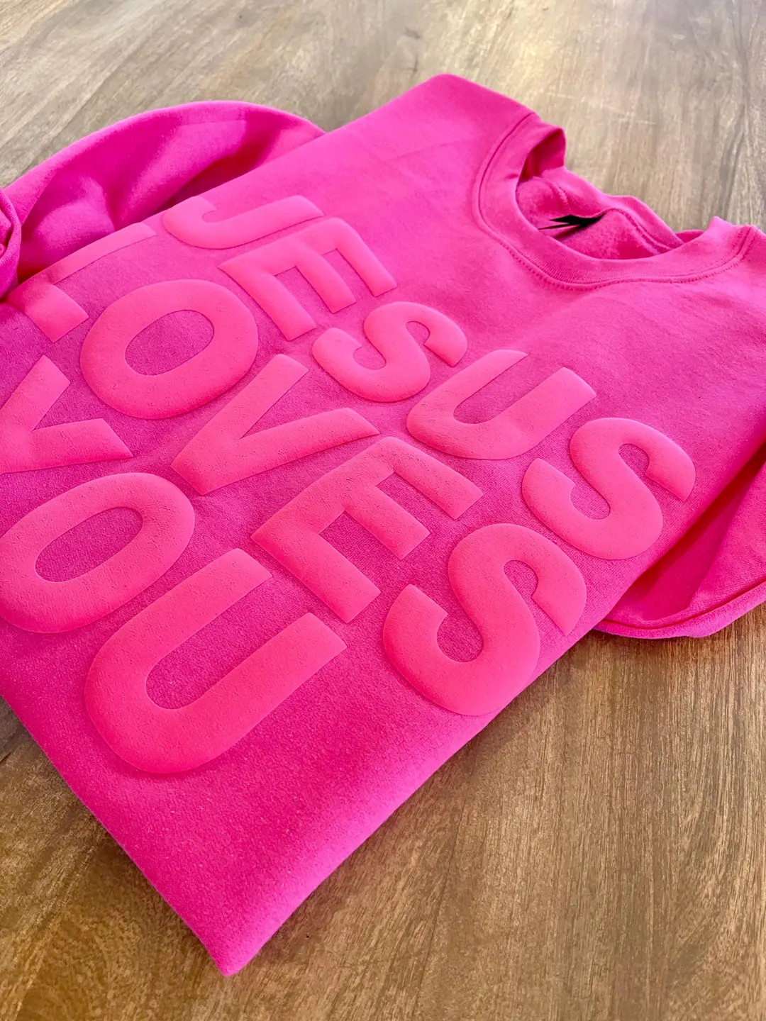 Jesus Loves You, Valentine's Sweatshirt, Tone on Tone, Puff Print, Embossed Print, Gift for Her, ... | Etsy (US)