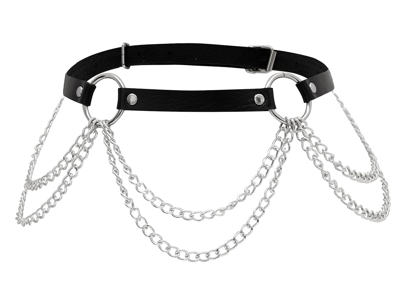 Sacina Black PU leather Belt, Emo Punk Grunge Gothic Belt, Goth Accessories, Punk Accessories, Wa... | Amazon (US)