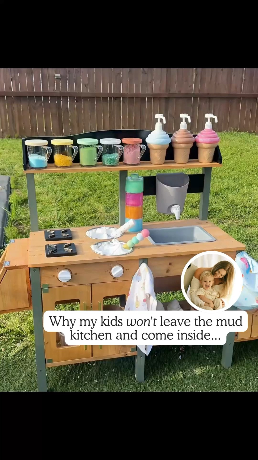 Mud kitchen additions that will have your kids begging to stay outside! 
-
-
summer toys, summer finds, summer mom finds, toddler mom, toddler toys, sensory play, sensory play ideas, screen free activities, sensory bin, sensory play #mudkitchen#sensoryplayideas #backyardplay #toddleractivities#magicpotions