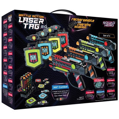 Squad Hero Rechargeable Laser Tag Toy Gift - 4 Blasters & Vests - Ages 8+, Birthday Gifts for Boys | Target