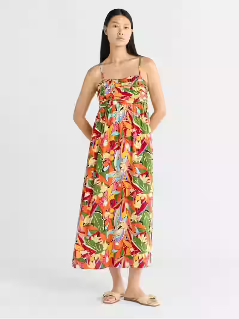 Free Assembly Women's Pleated Linen Blend Maxi Dress, Sizes XS-XXXL | Walmart (US)